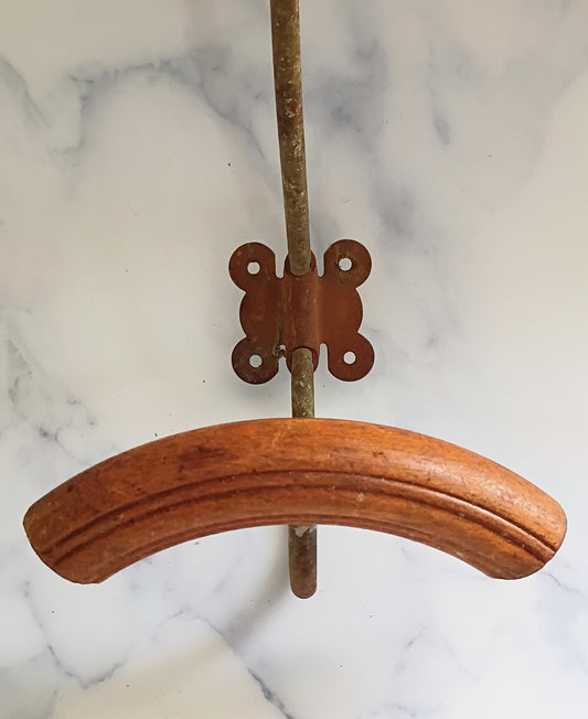 Vintage French Wood & Metal Coat Hook N°9