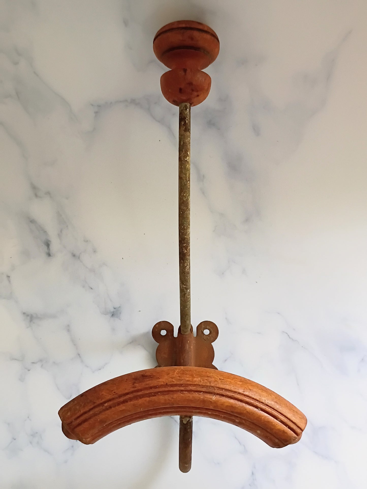 Vintage French Wood & Metal Coat Hook N°9