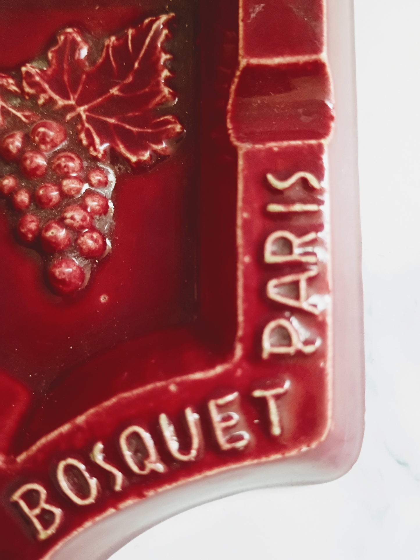 Vintage French Red Mid-Century La Bourgogne Ashtray