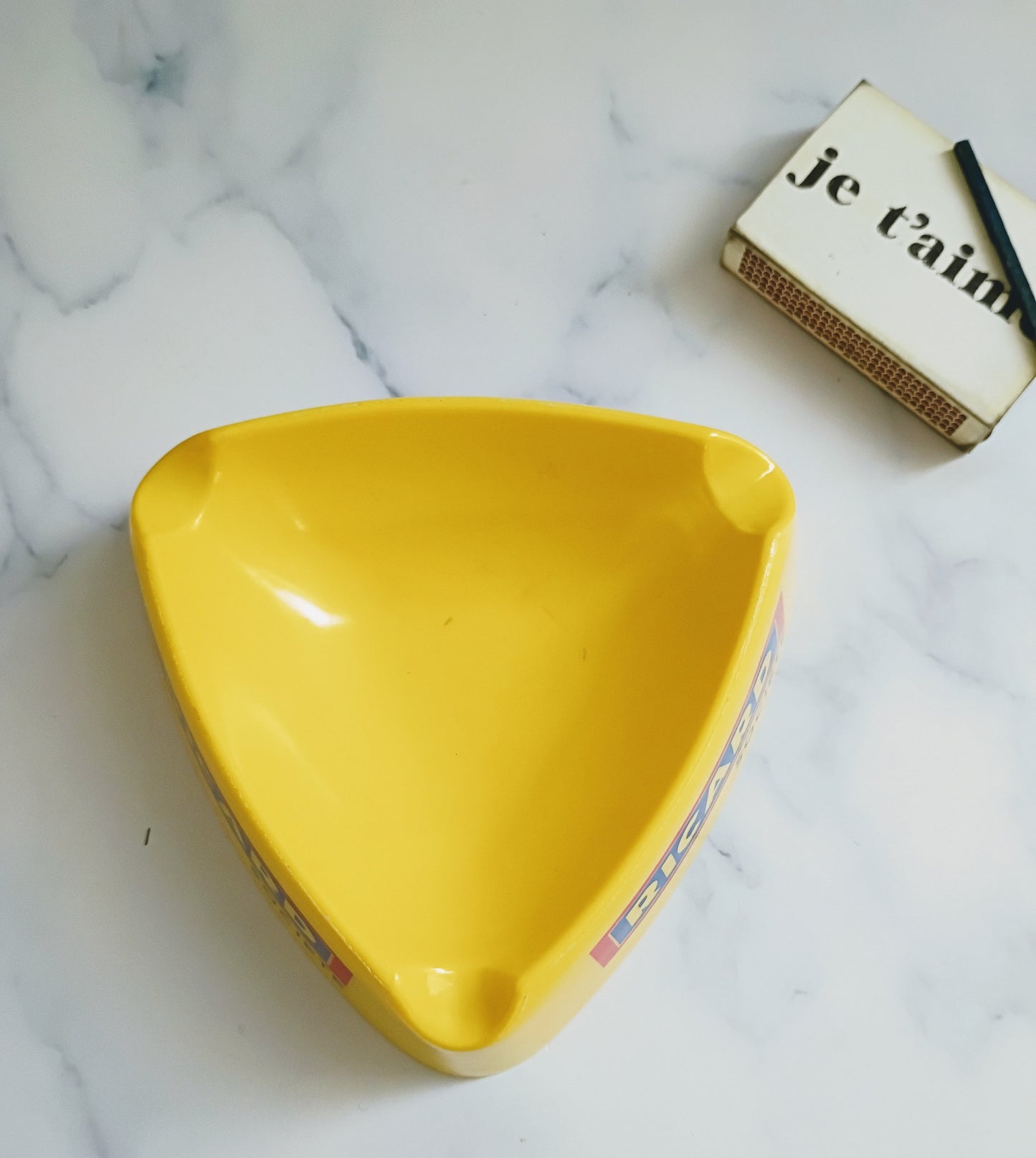 French Vintage Yellow Plastic Ricard Ashtray