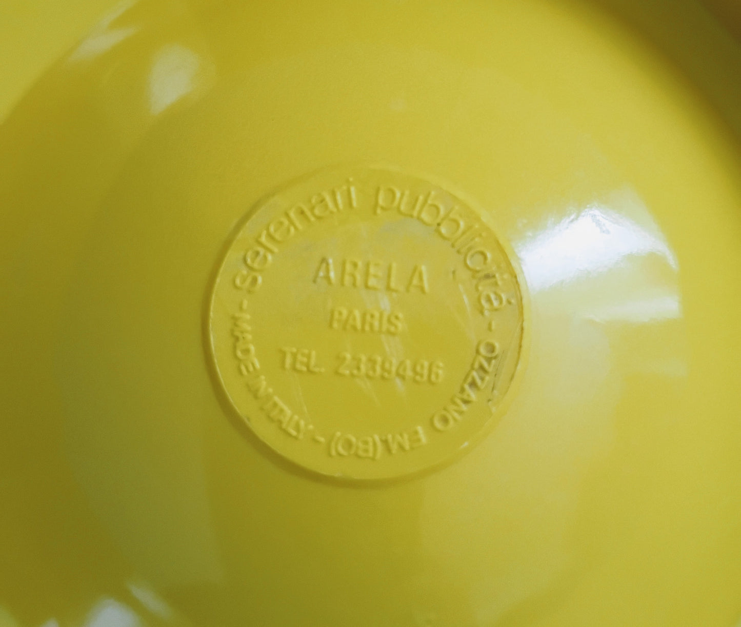 French Vintage Yellow Plastic Ricard Anisette Ashtray