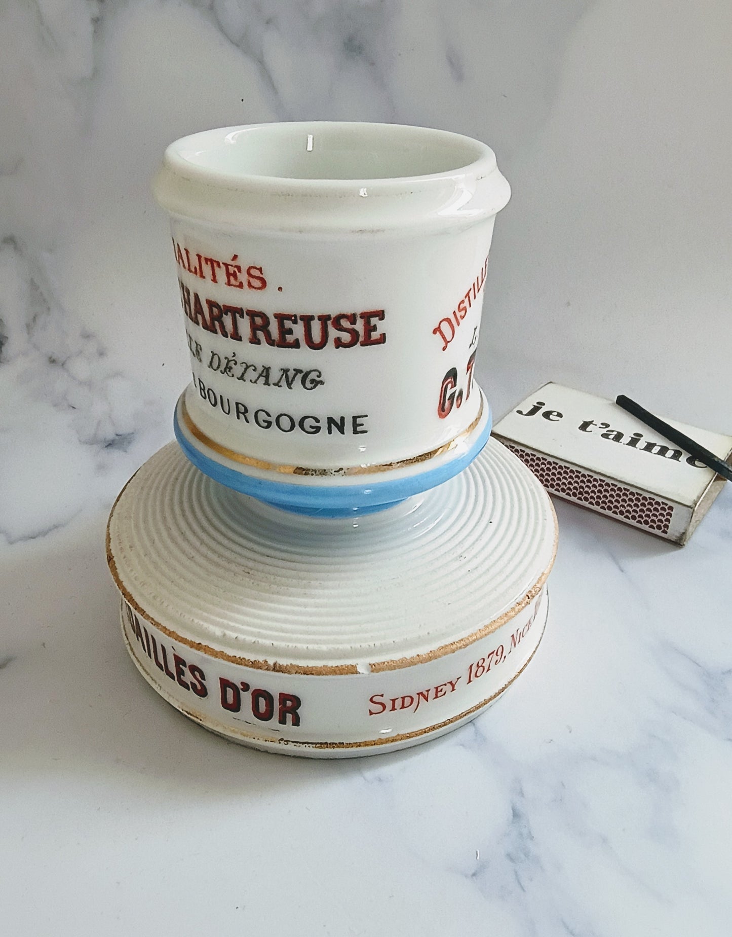 Antique French Cassis Chartreuse Advertising Match Striker