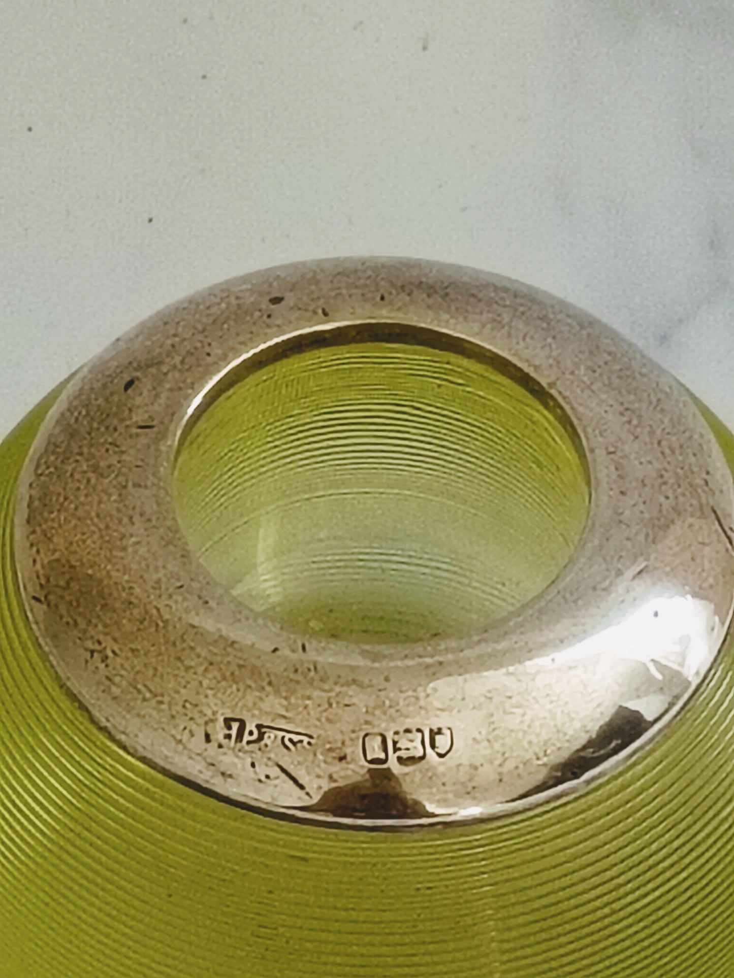 Antique 1926 English Citrine Green Glass Match Striker