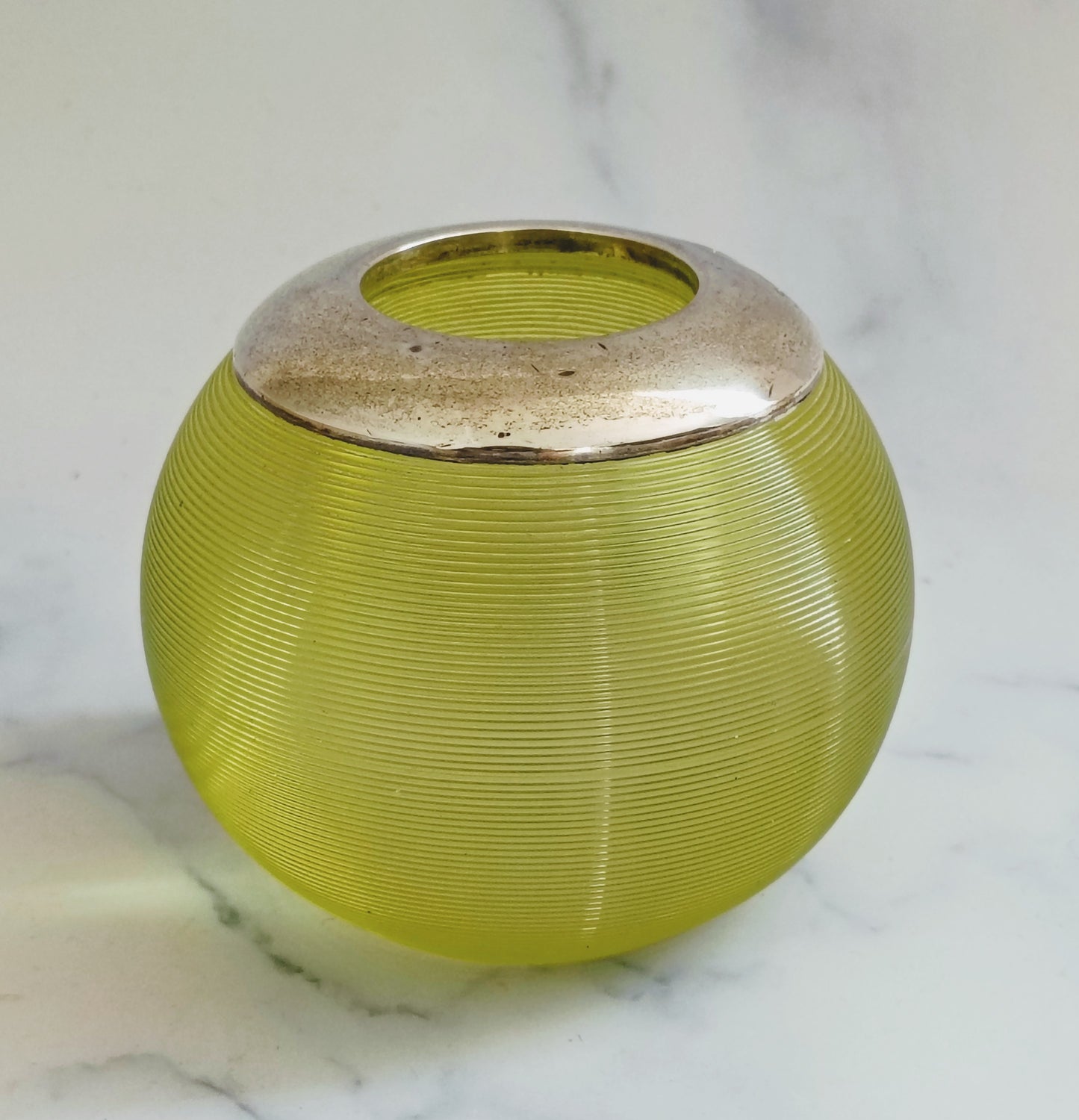 Antique 1926 English Citrine Green Glass Match Striker