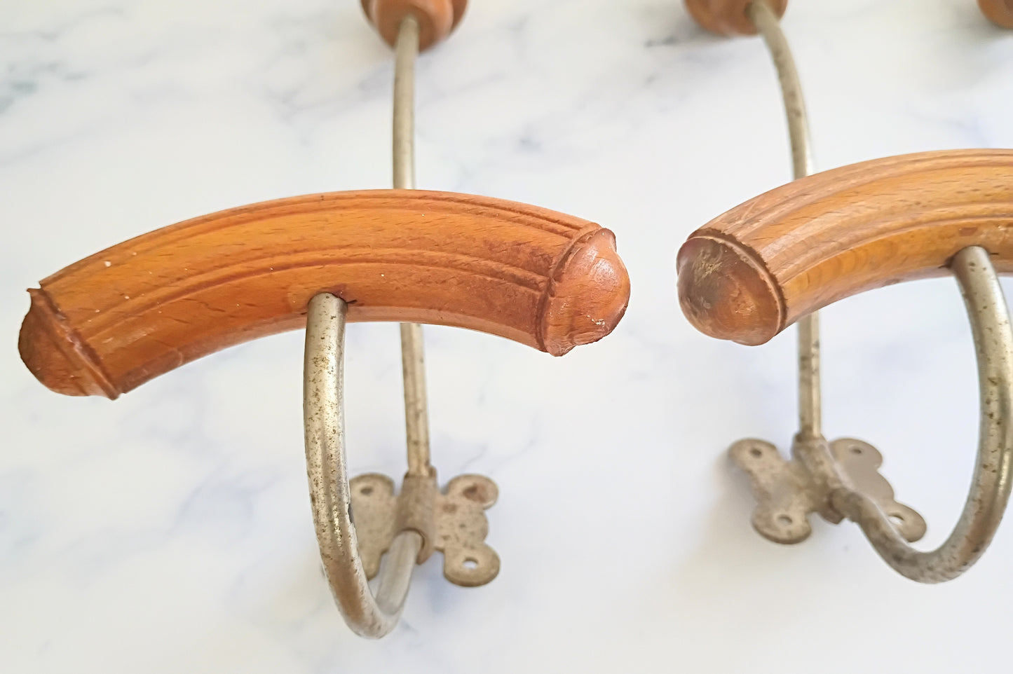 3 Vintage French Bistro Coat Hooks- N°10