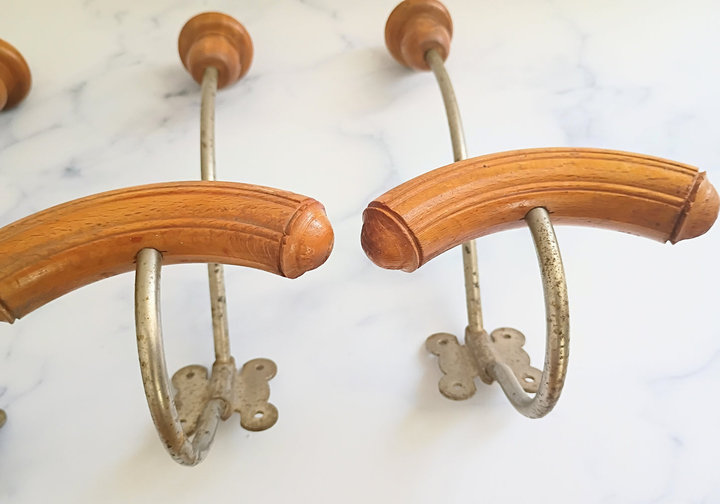 3 Vintage French Bistro Coat Hooks- N°10