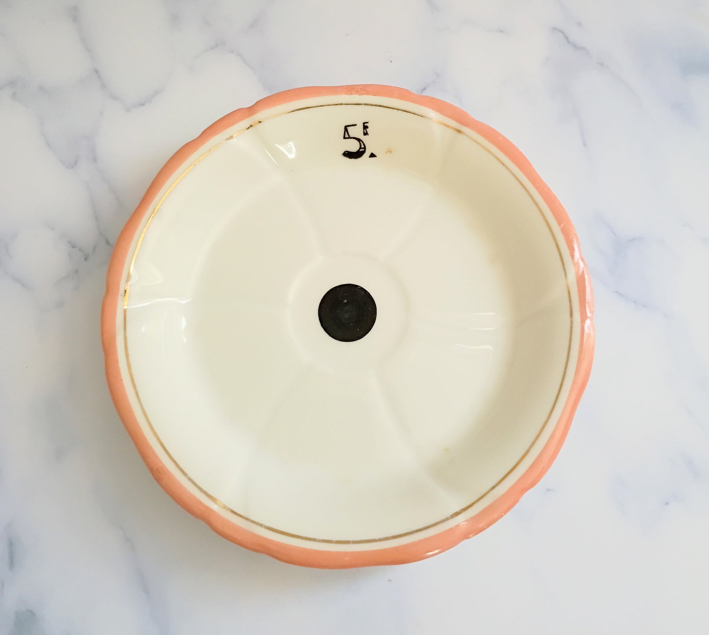 Vintage French Limoges Pink Rim Tipping Saucer