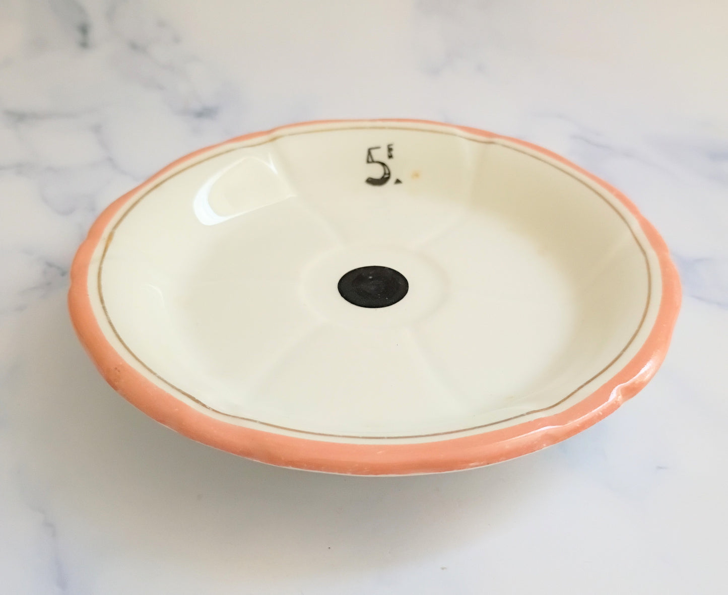 Vintage French Limoges Pink Rim Tipping Saucer