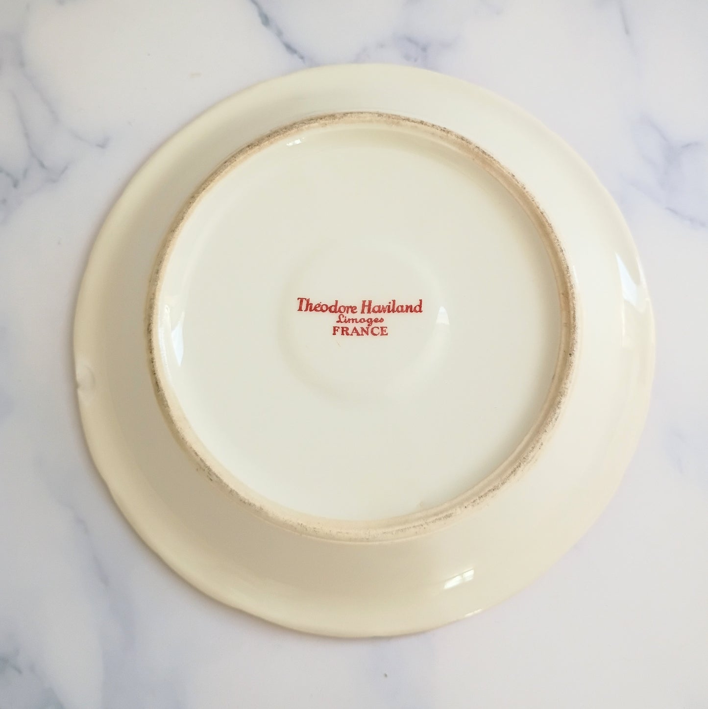 Vintage French Limoges Pink Rim Tipping Saucer