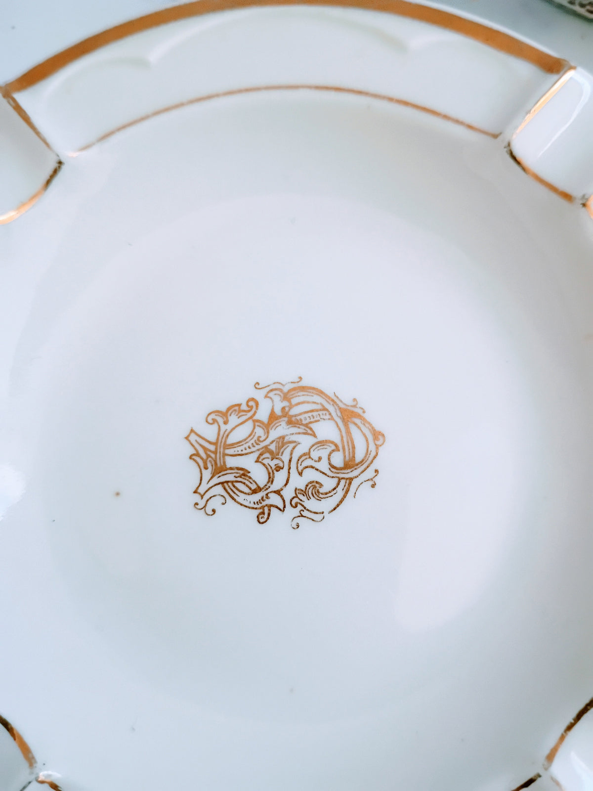 Vintage French Gold Emblem Ashtray
