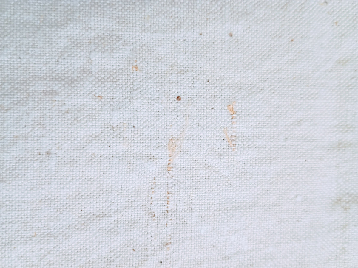 Vintage French Linen Kitchen Towel with Monogram "GU"