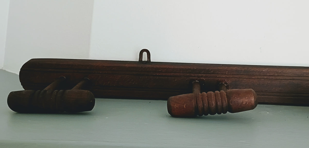 Mid-Century French 6 Peg Wood Coat Rack