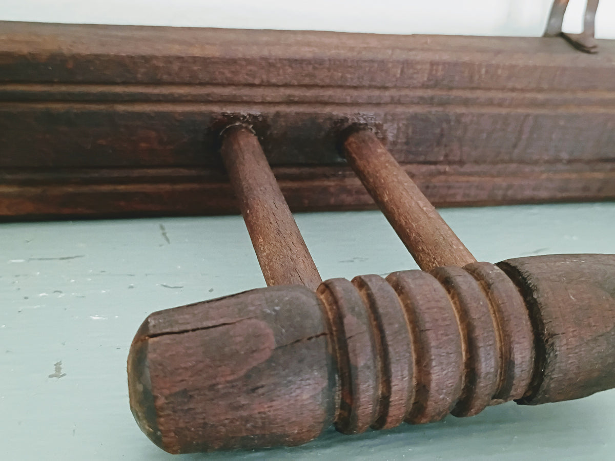Mid-Century French 6 Peg Wood Coat Rack
