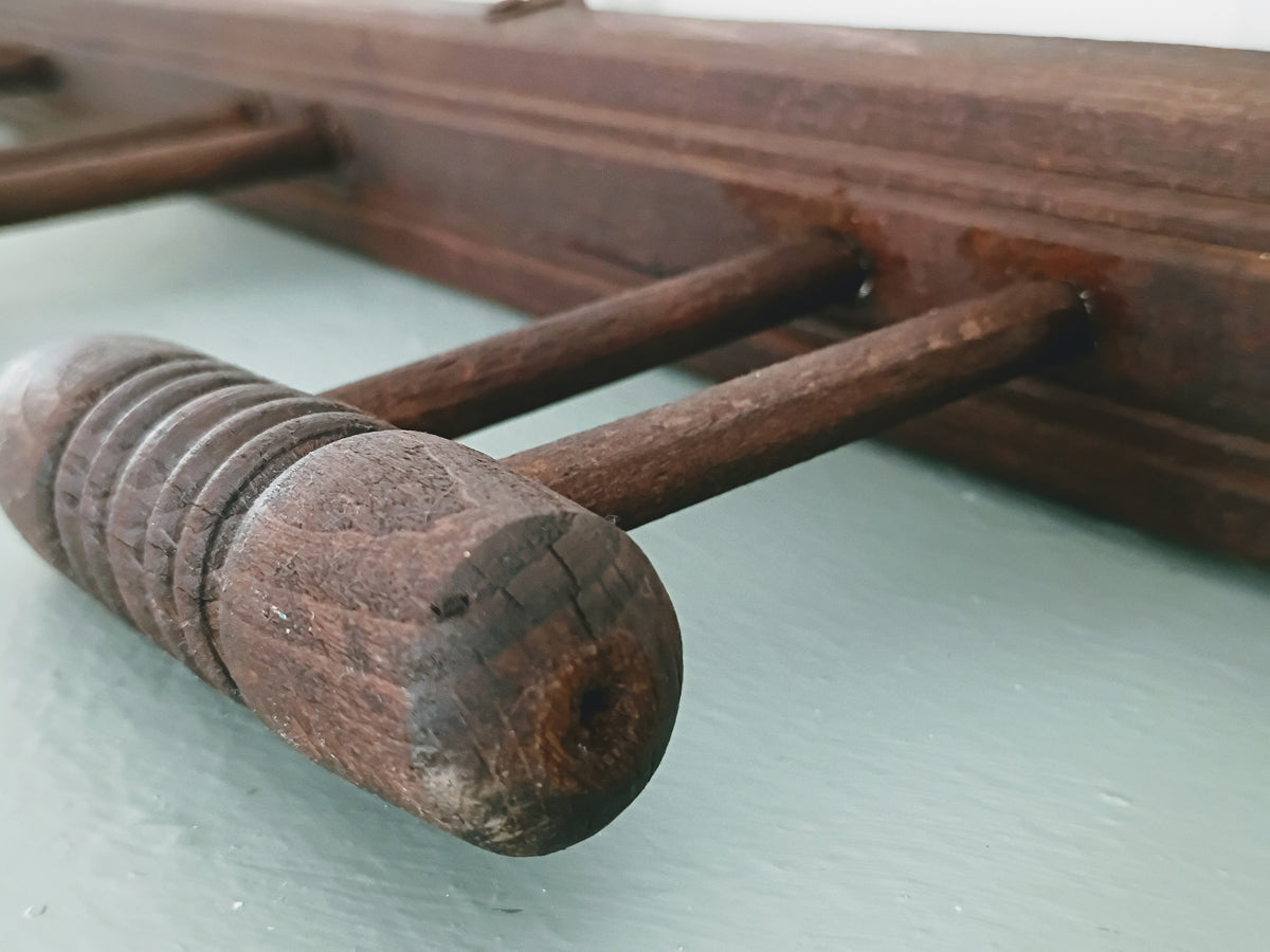 Mid-Century French 6 Peg Wood Coat Rack