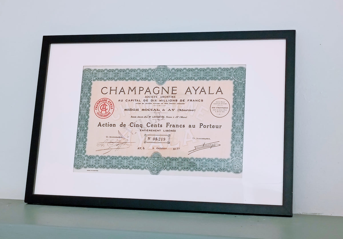1927 French Champagne Ayala Bond Print - Art Deco Typography