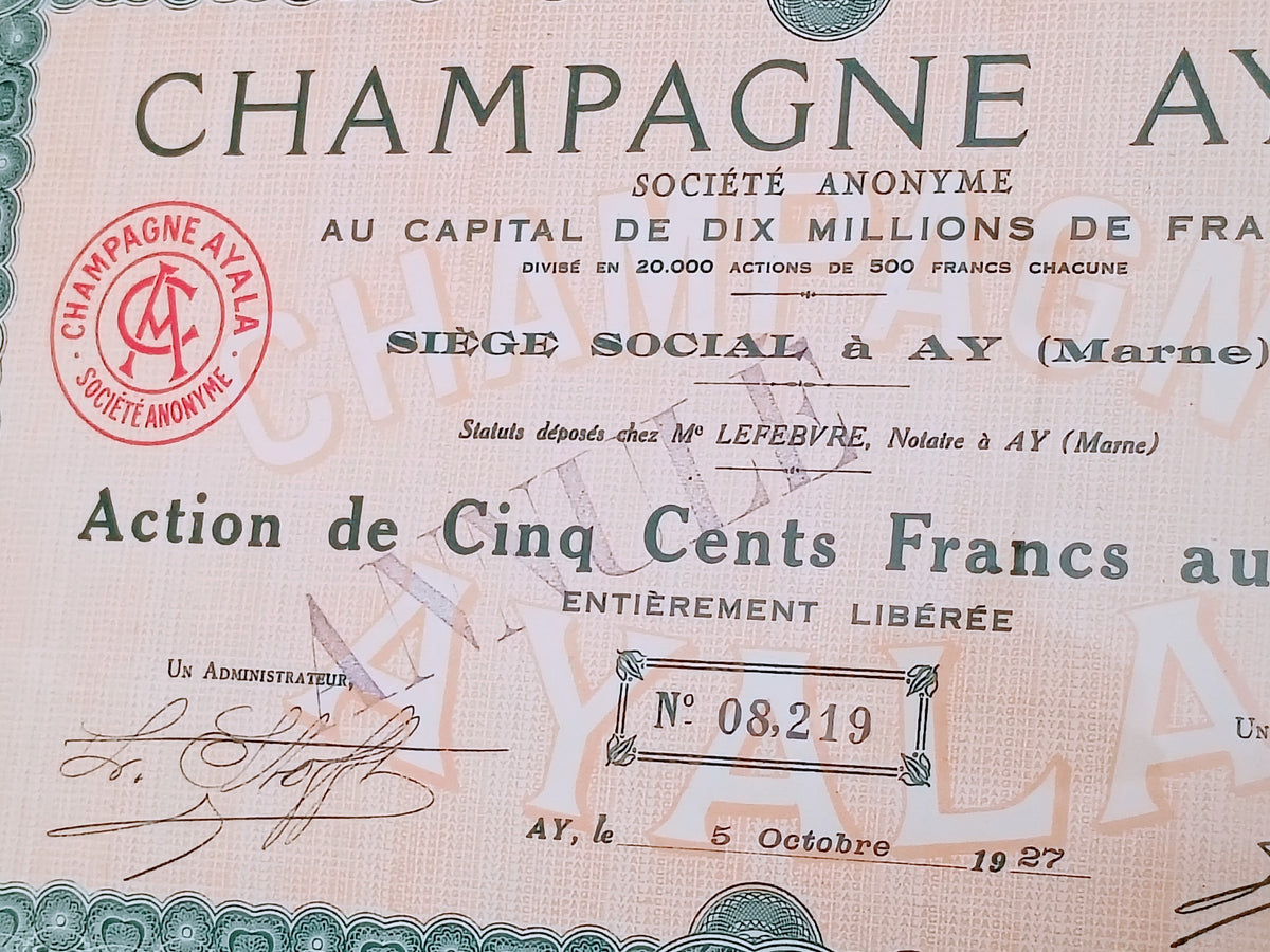 1927 French Champagne Ayala Bond Print - Art Deco Typography