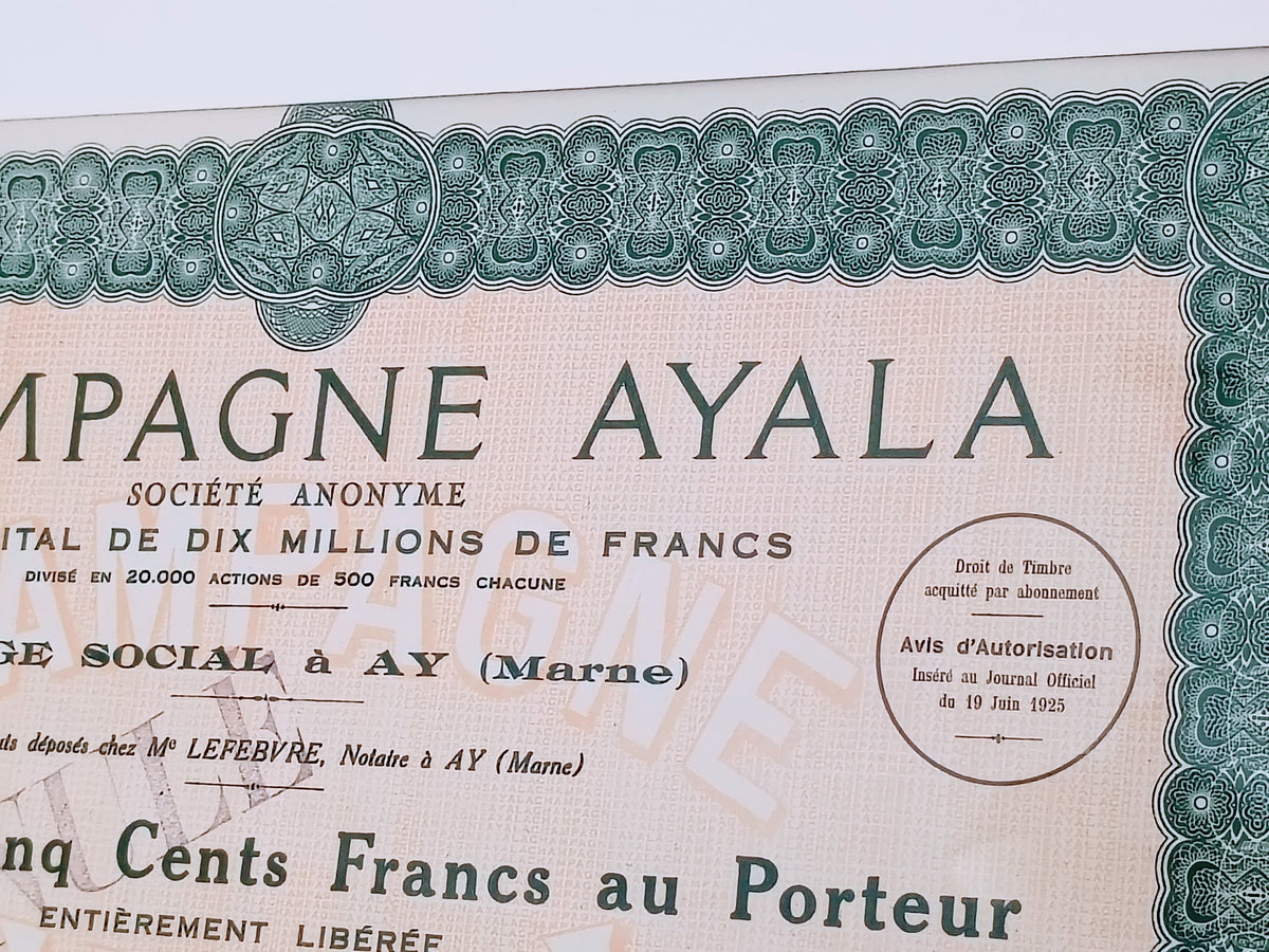 1927 French Champagne Ayala Bond Print - Art Deco Typography