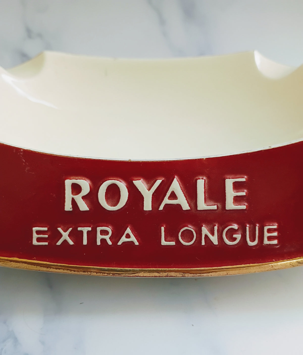 Vintage French Red Royale Extra Longue Large Ashtray