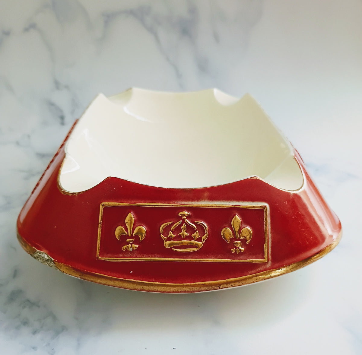Vintage French Red Royale Extra Longue Large Ashtray