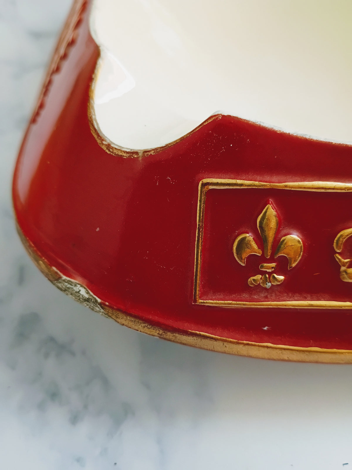 Vintage French Red Royale Extra Longue Large Ashtray
