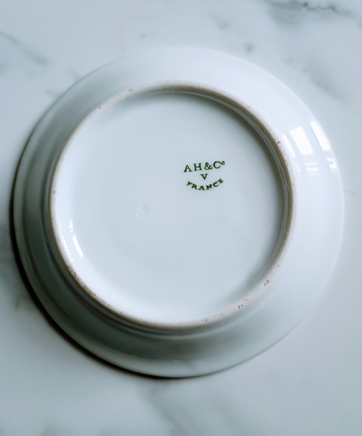 Vintage French Pillivuyt Light Blue  Rim Cafe 5" Saucer