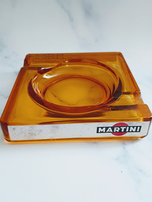 Vintage Martini Amber Glass Ashtray