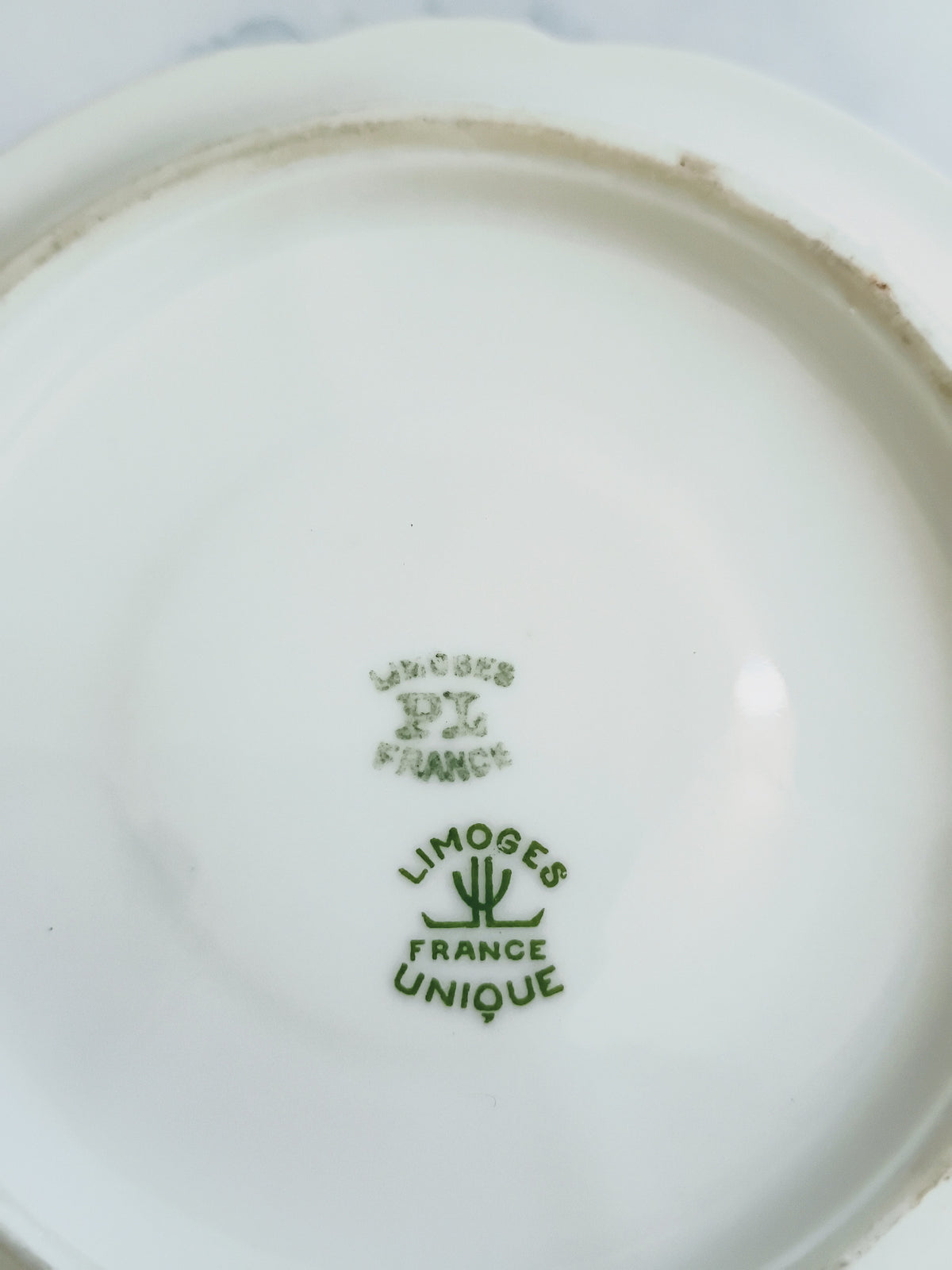 Vintage French 6 Franc Black Rim Bistro Saucer 5"