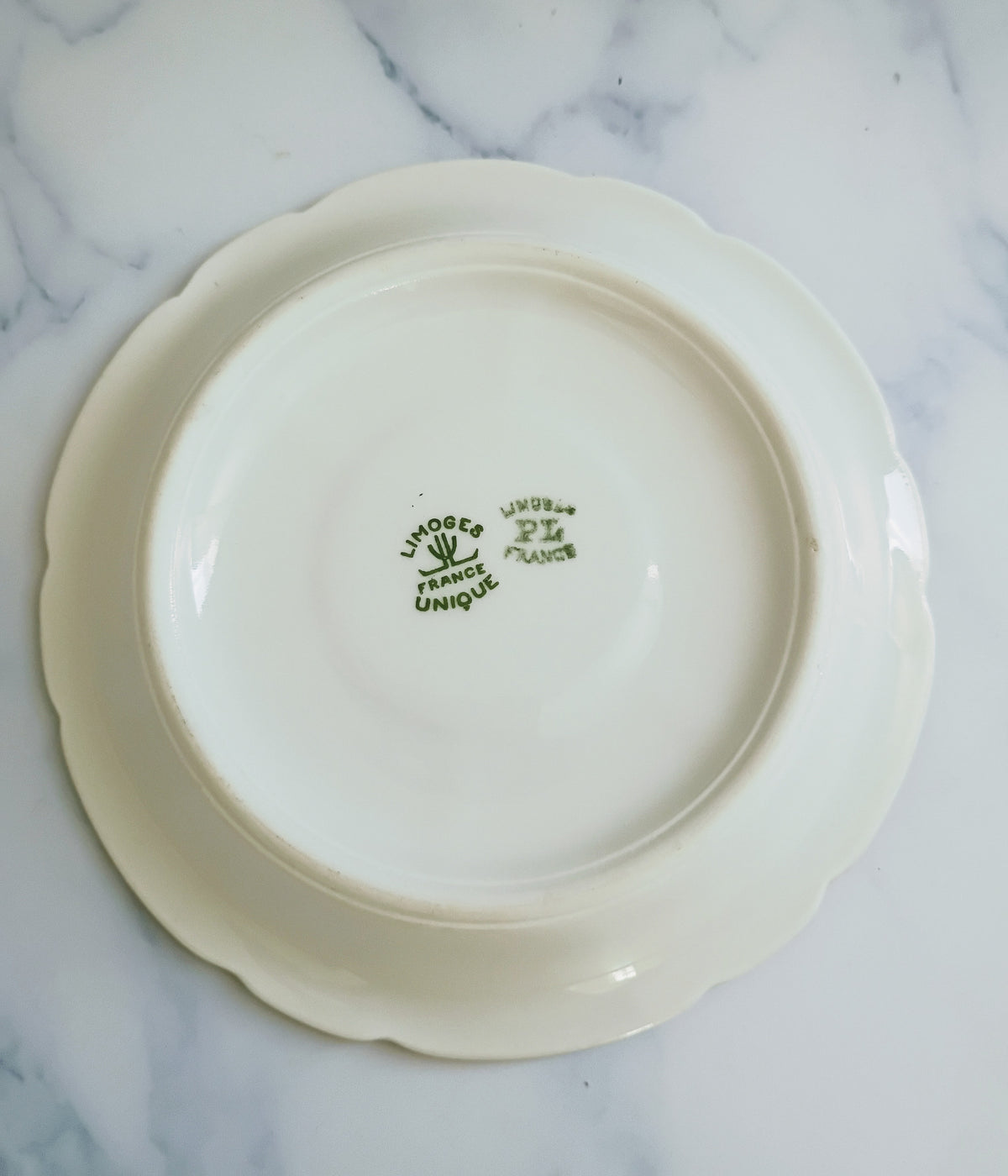 Vintage French 8 Franc Brown Rim Bistro Saucer 5"