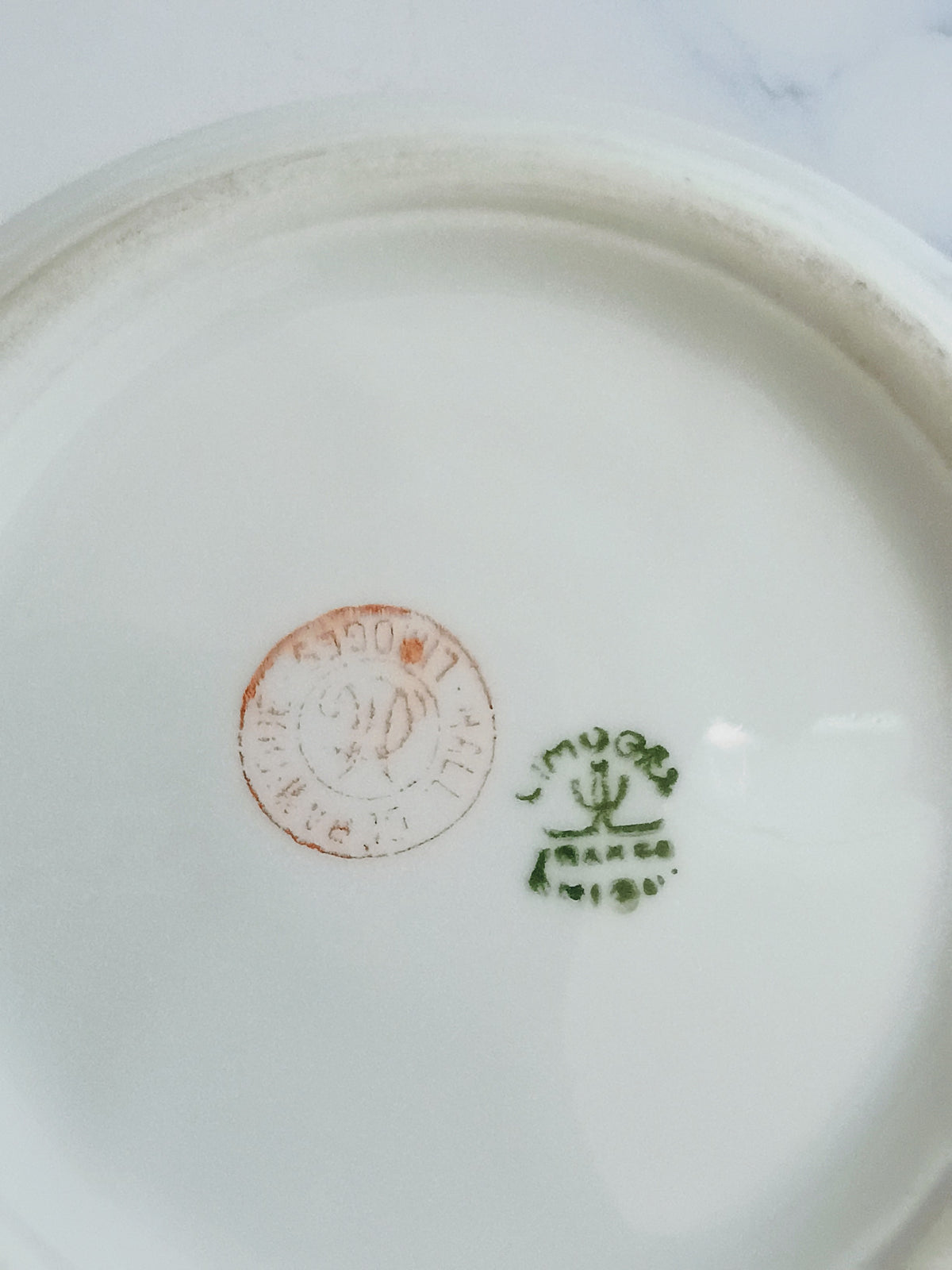 Vintage French 3 Franc Yellow Rim Bistro Saucer 4"