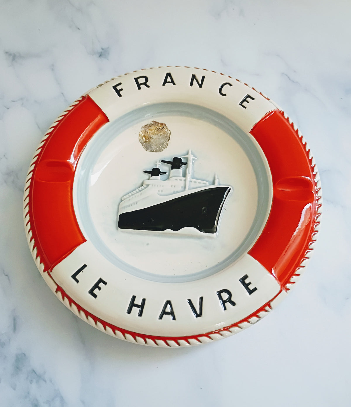 Vintage French Mid Century Le Havre Maritime Ashtray
