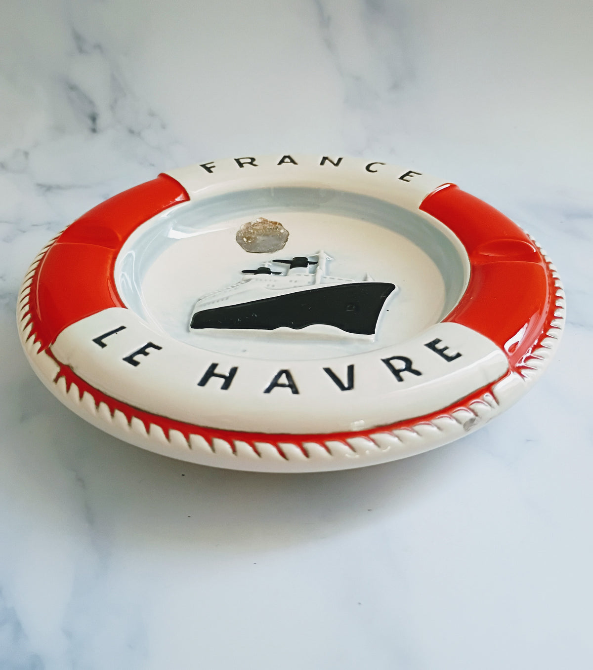 Vintage French Mid Century Le Havre Maritime Ashtray