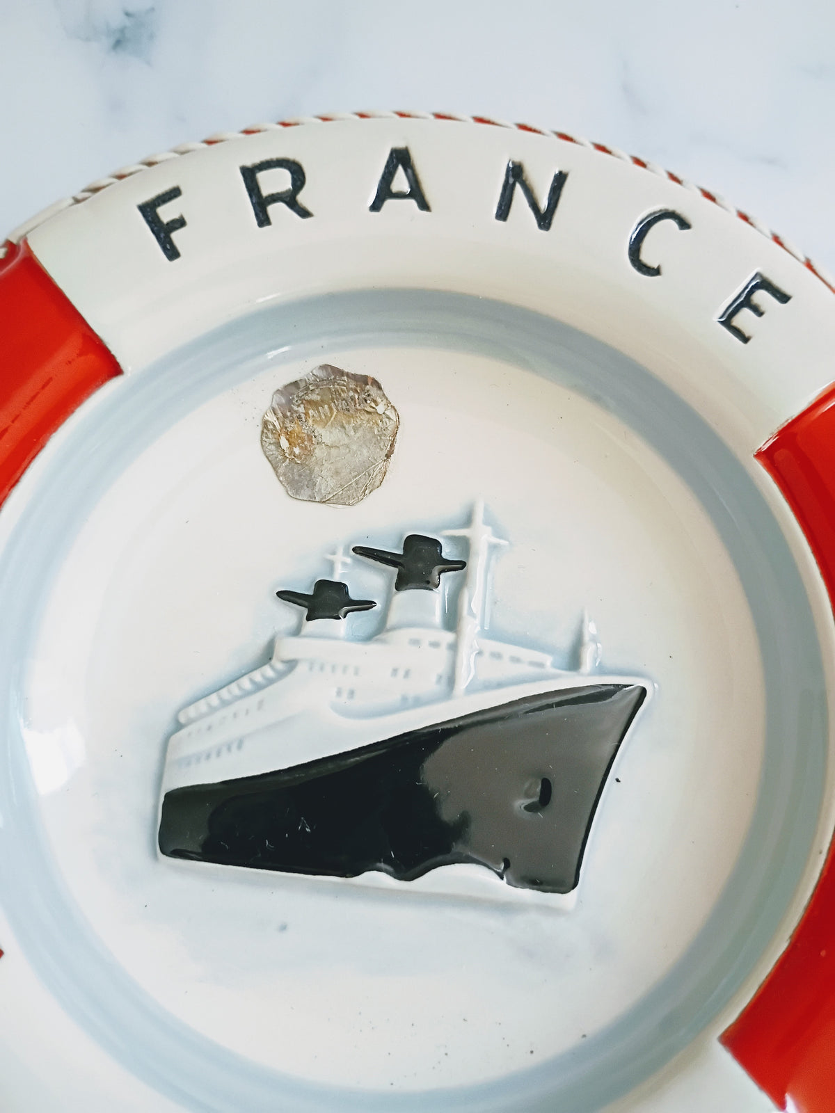 Vintage French Mid Century Le Havre Maritime Ashtray