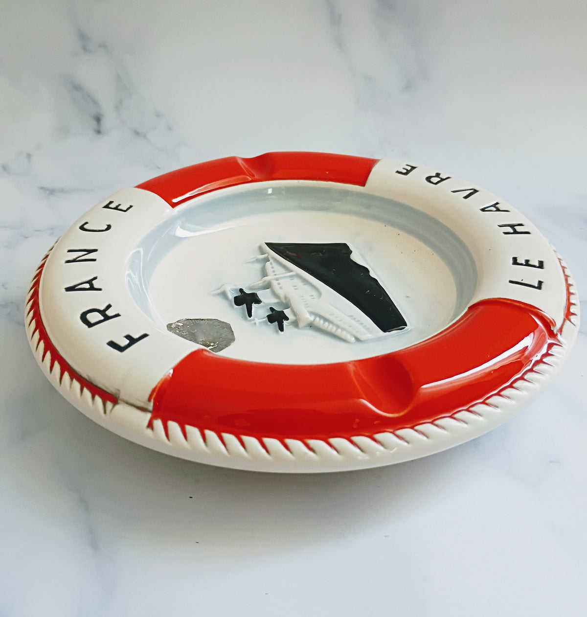 Vintage French Mid Century Le Havre Maritime Ashtray