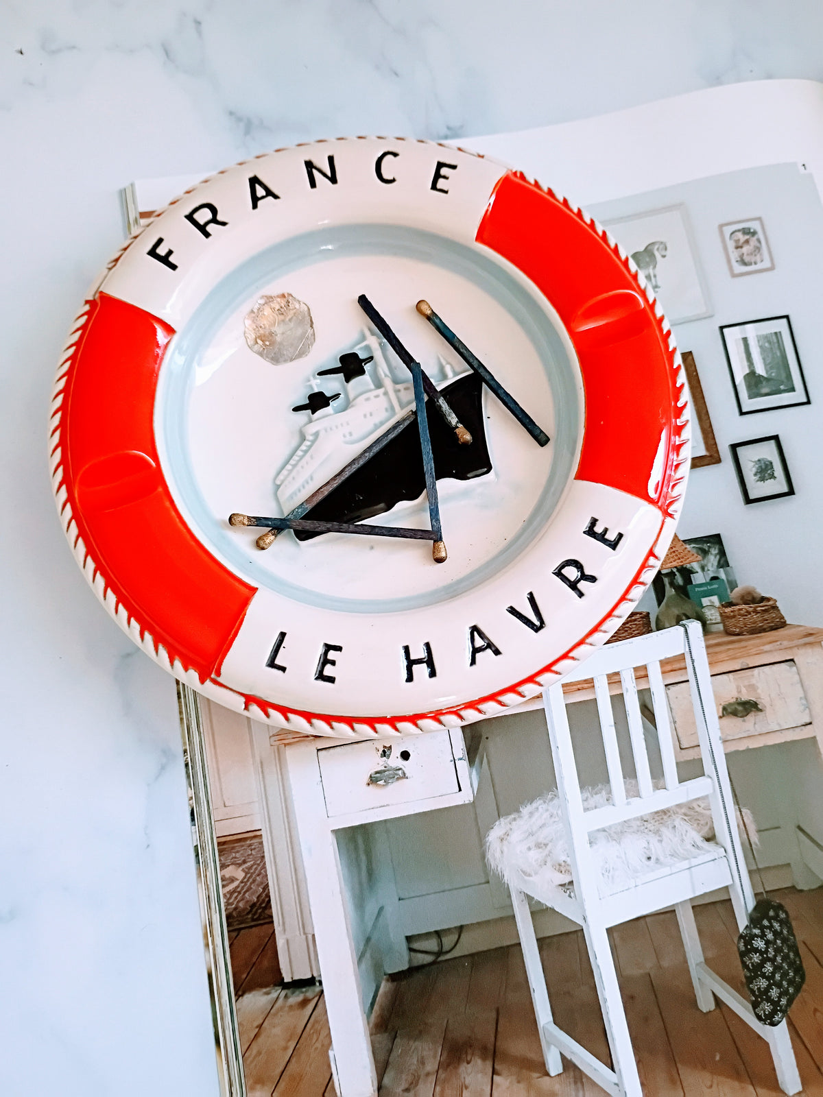 Vintage French Mid Century Le Havre Maritime Ashtray