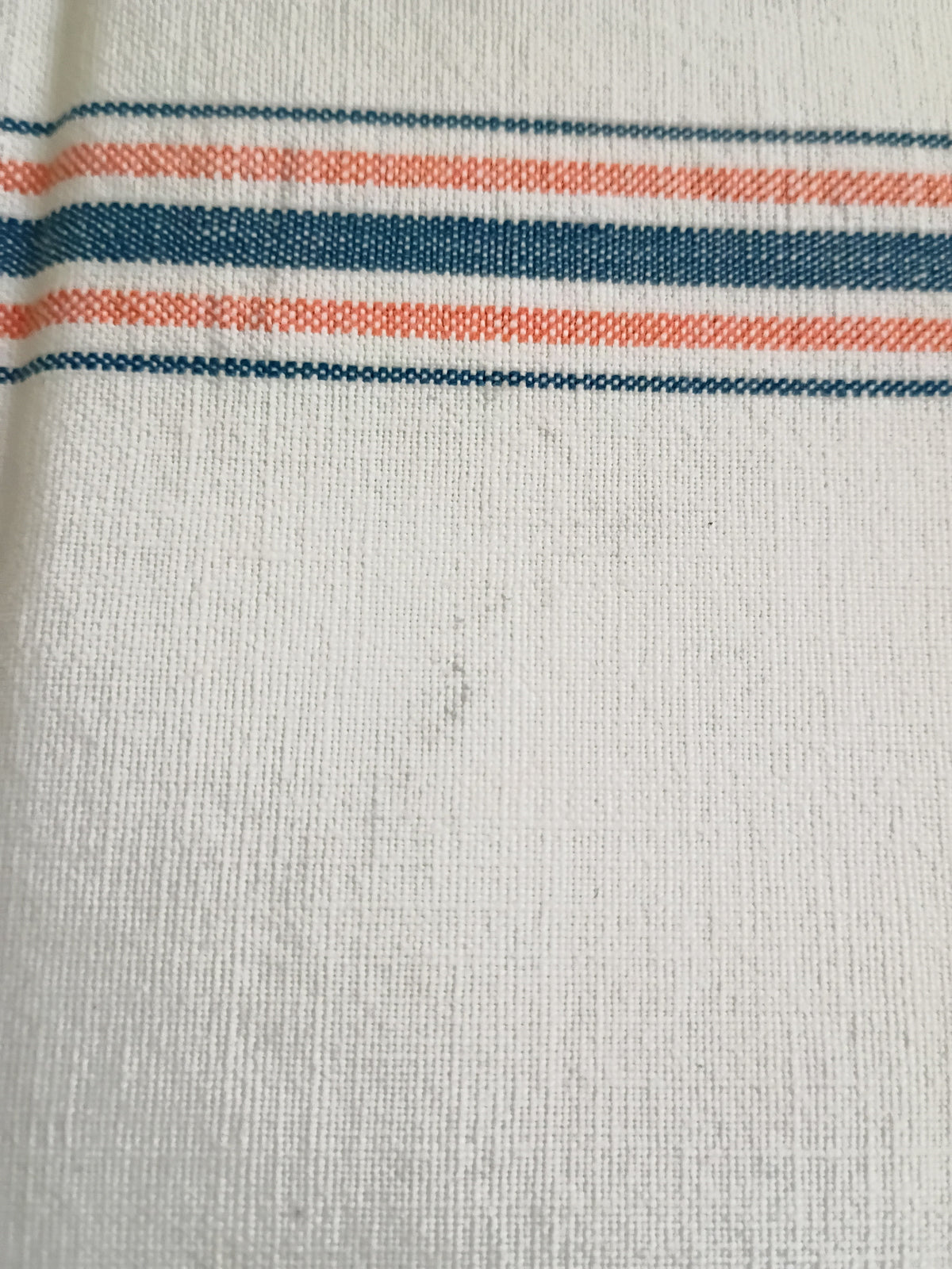 Pair Vintage French Linen Blend Stripe Tea Towels - TM Monogram