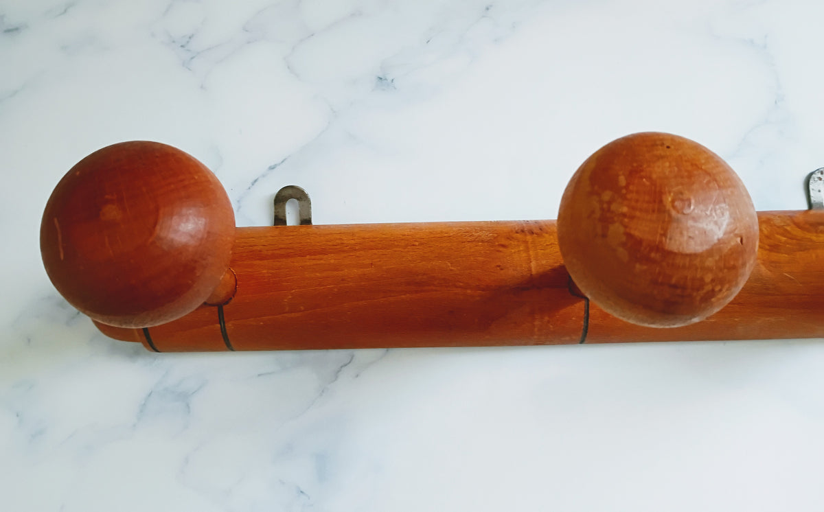 Antique French Faux Bamboo Coat Hat Rack - 3 Hooks