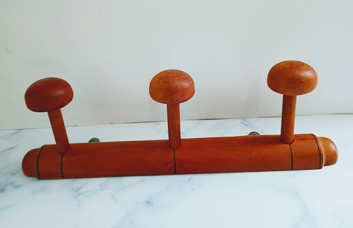 Antique French Faux Bamboo Coat Hat Rack - 3 Hooks