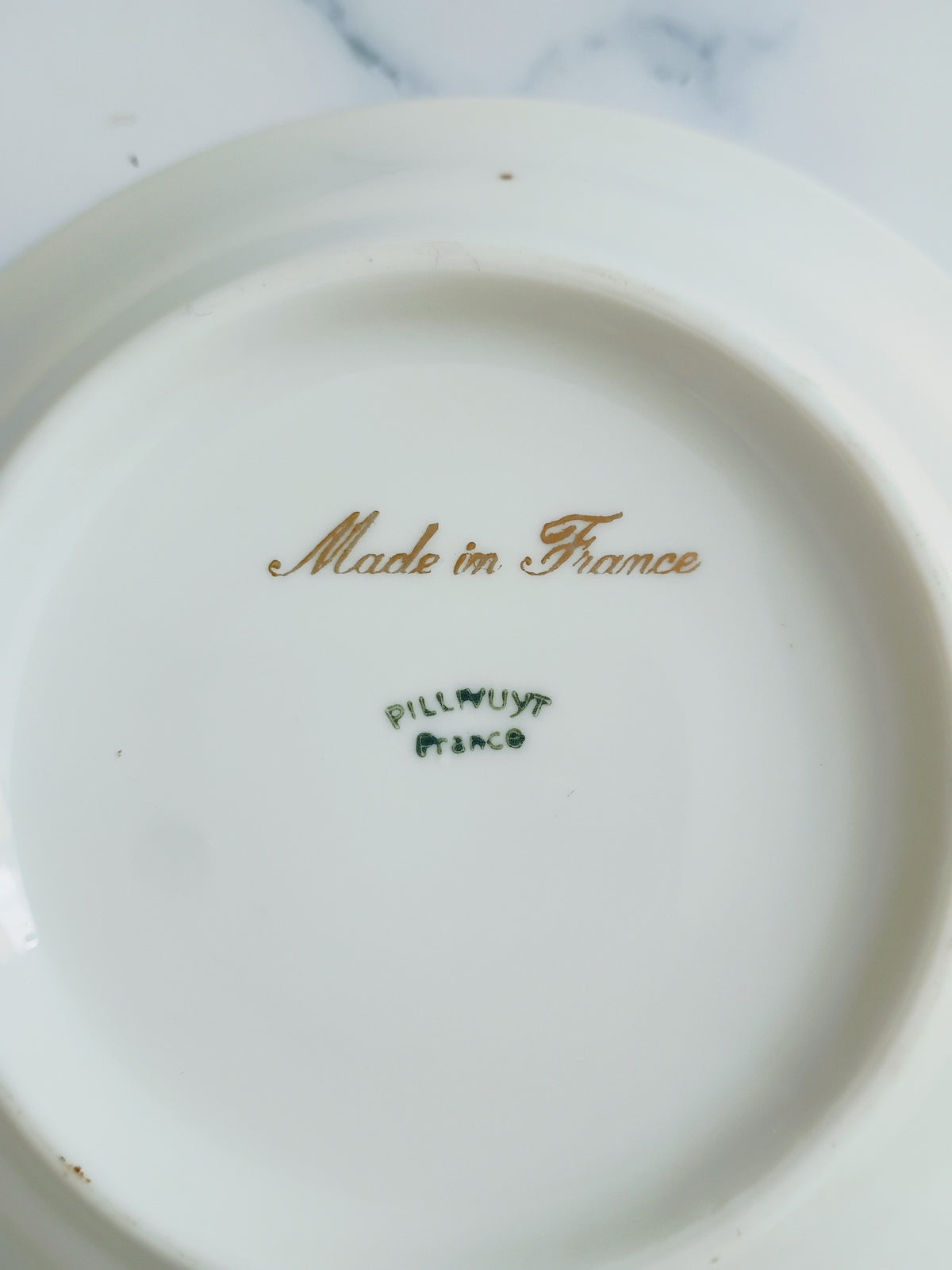 Vintage French Pillivuyt 7 Francs Brown Rim Bistro Saucer 5"