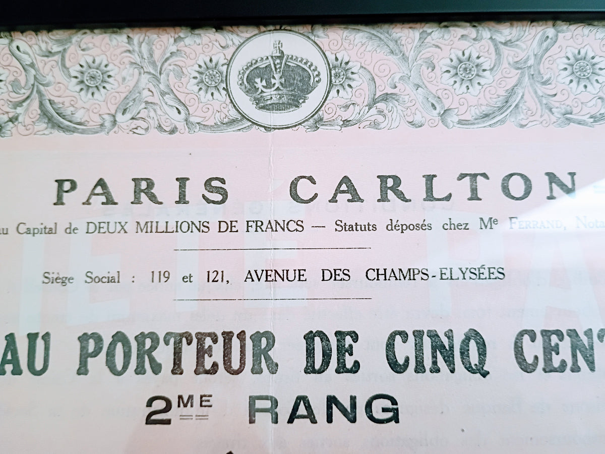 1920 Paris Carlton Hotel Bond Print
