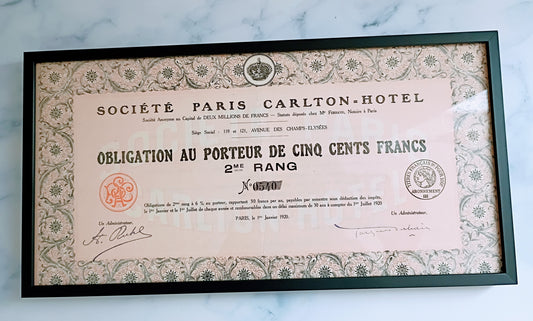 1920 Paris Carlton Hotel Bond Print